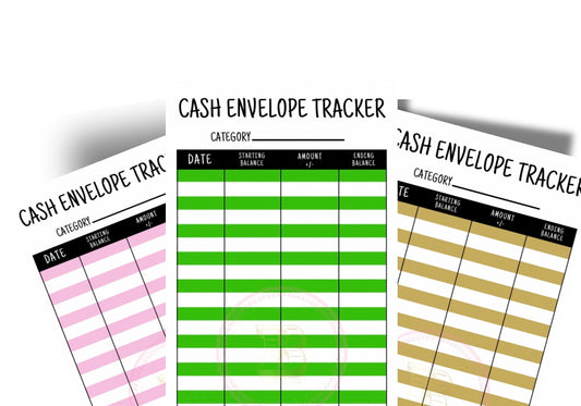 Cash Stuffing Category Trackers